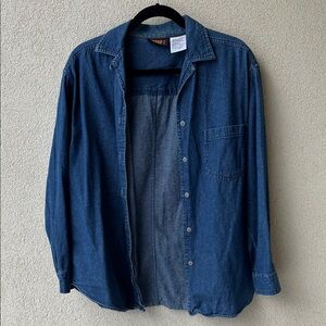 Faded Glory Chambray Denim Button Up Shirt